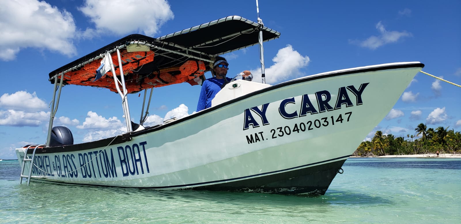 Boat of the deceased in the sea